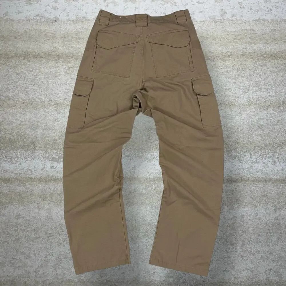 Vintage 90s Tru Spec Tactical Pants 34x34 Baggy Wide Leg Tan Double Knees Cargos